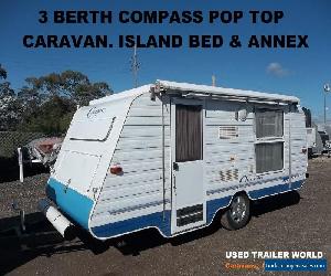 3 BERTH REGISTERED COMPASS POP TOP CARAVAN WITH ISLAND BED & ANNEX