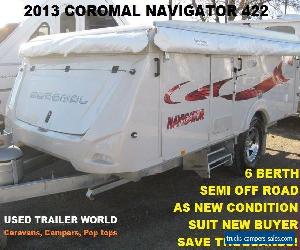 2013 SEMI OFF ROAD COROMAL NAVIGATOR 422 6 BERTH CAMPER TRAILER. AS NEW!