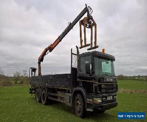 01 Scania 6x4  24ft dropside, PM12 crane Brick grab, reduced pollution cert.