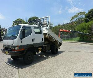 1997 Mitsubishi Canter 4x4 With Crane Tipper White 5sp M Crew Cab Chassis