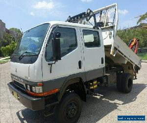 1997 Mitsubishi Canter 4x4 With Crane Tipper White 5sp M Crew Cab Chassis