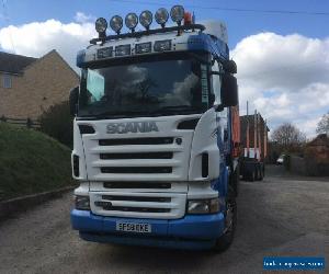 Scania Flat Lorry & Doll Timber Trailer with Crane - Timber Haulage