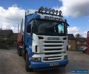 Scania Flat Lorry & Doll Timber Trailer with Crane - Timber Haulage