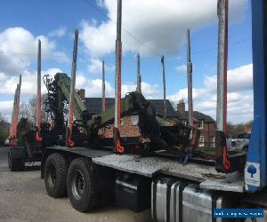 Scania Flat Lorry & Doll Timber Trailer with Crane - Timber Haulage