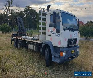 MAN 1997 crane truck. 6x2 Lazy axle palfinger crane