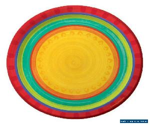 "NEW STUNNING Sriracha Fiesta Luncheon Round Plates - 8Pk"