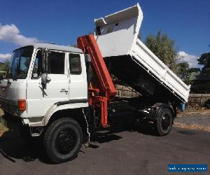 Hino GT173 tip truck, 1.6t crane, drop down sides, 1984 104,000kms, high/low 4WD