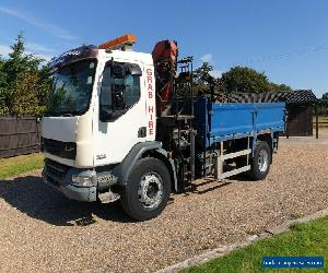 Daf lf55 18 ton grab tipper lorry hiab truck 2007 palfinger pk1 crane 