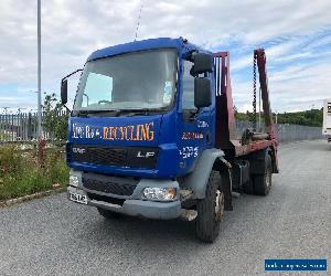 DAF LF55 220 skip loader lorry. Long test. Scrap waste recycling for Sale