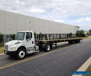 2004 Freightliner M2 106 Auto CAT 53ft Flatbed Hotshot Trailer