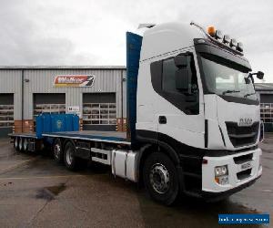 IVECO STRALIS 450 EURO 5, 6 X 2 44 TONNE DRAWBAR OUTFIT FLATBED for Sale