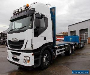 IVECO STRALIS 450 EURO 5, 6 X 2 44 TONNE DRAWBAR OUTFIT FLATBED