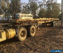 FLAT TOP TRAILER TANDEM AXLE 40 FOOT I BEAM GOOD MECHANICALLY 1x40  2x20 PINS for Sale