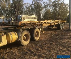 FLAT TOP TRAILER TANDEM AXLE 40 FOOT I BEAM GOOD MECHANICALLY 1x40  2x20 PINS for Sale