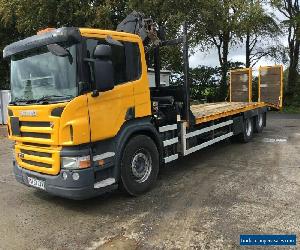 SCANIA P270 6X2 CHEESEWEDGE / BEAVERTAIL LORRY WITH 23TM CRANE HIAB PALFINGER