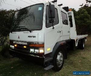 MITSUBISHI FIGHTER 7 SEATER TILT SLIDE TOW TRUCK,12T GVM,6M TRAY, 2ND HITCH