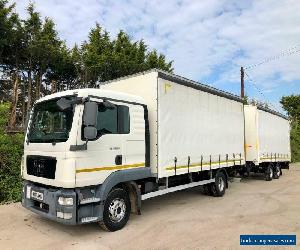 2012 MAN TGL 12,250 CURTAINSIDER DRAWBAR 12 TON SLEEPER MANUAL  8 TON TRAILER