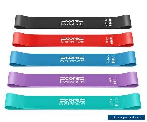 Resistance Loop Bands Mini Natural Latex Exercise Yoga 5 Piece Set Core Balance