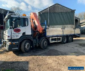 Scania P340 cheesewedge / beavertail plant / crane lorry + PM36 crane hiab, yr07